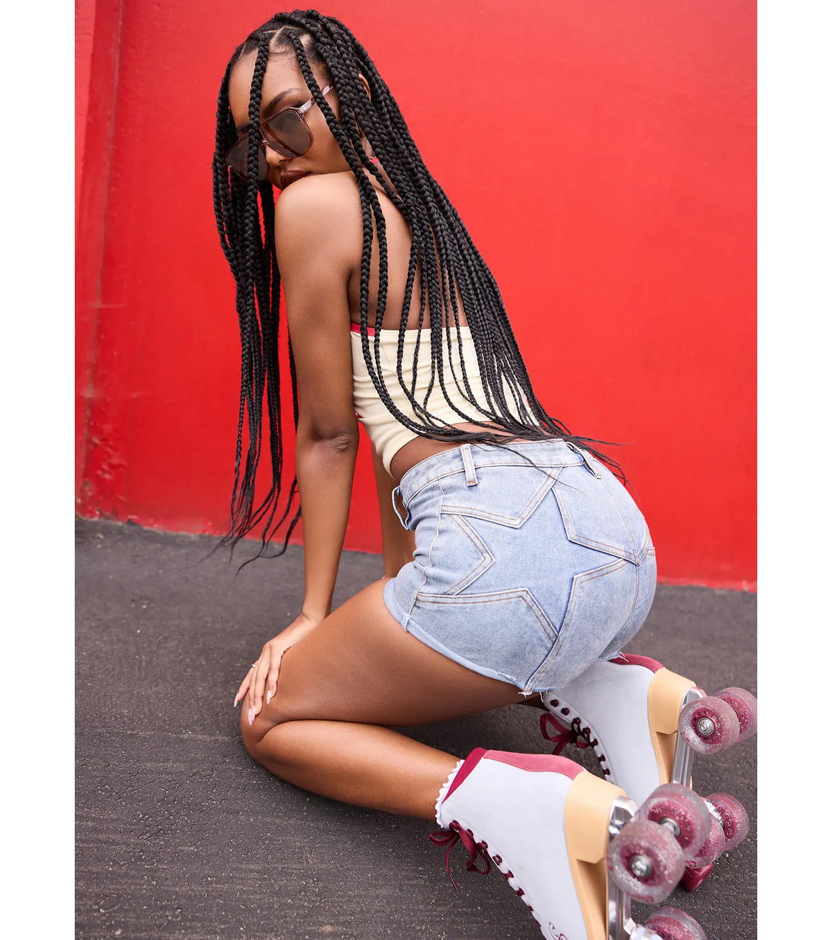 Super Star Mid-Rise Denim Shorts