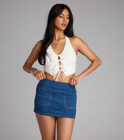 Pocket the Compliments Denim Skort