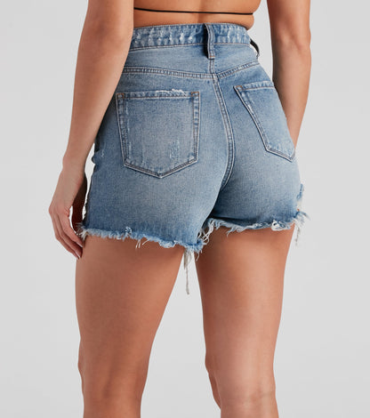 Reese Extra High Waist Cutoff Denim Shorts by Windsor Denim