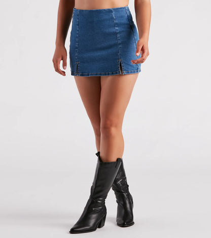 Always On Trend Denim Mini Skort