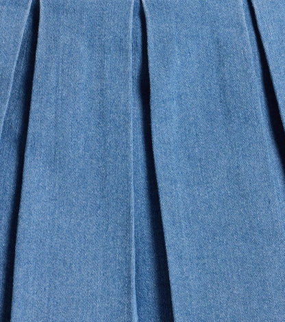 Casual Darling High-Rise Belted Pleated Denim Skort
