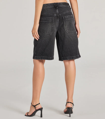 Born To Be Trendy Mid-Rise Denim Jorts