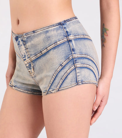 Stand Out Mid-Rise Denim Hot Shorts