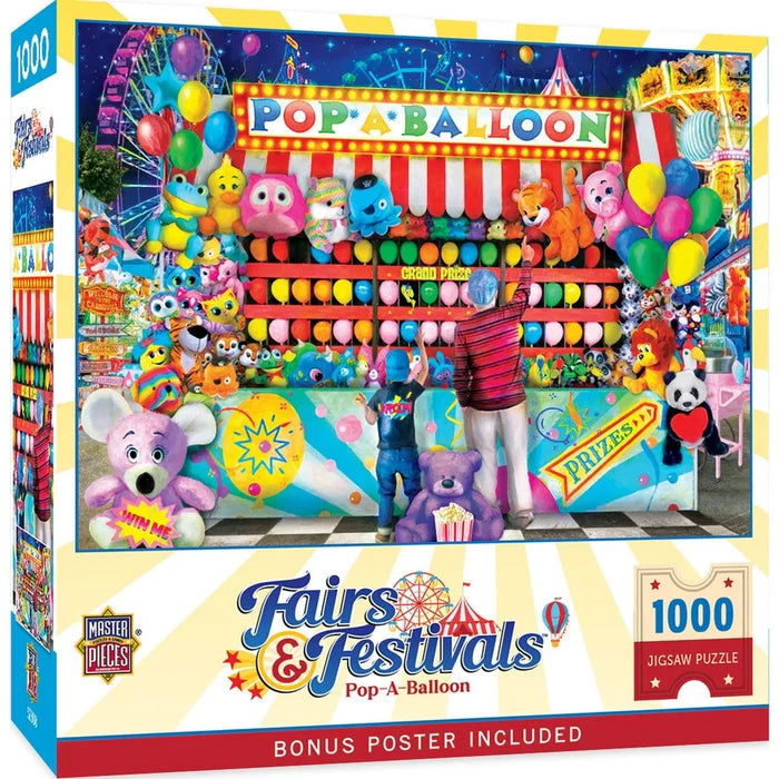 1000 Piece Jigsaw Puzzle - Fairs & Festivals- Pop A Balloon | MasterPieces