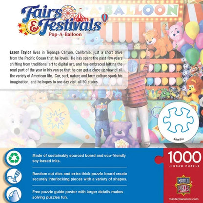 1000 Piece Jigsaw Puzzle - Fairs & Festivals- Pop A Balloon | MasterPieces