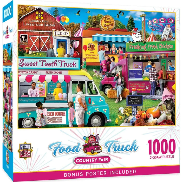 1000 Piece Jigsaw Puzzle - Food Truck Roundup- Country Fair | MasterPieces