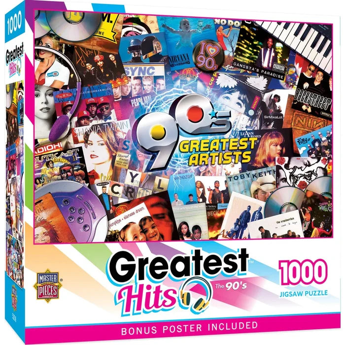 1000 Piece Jigsaw Puzzle - Greatest Hits- 90's Greatest Artists | MasterPieces