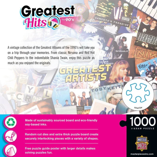 1000 Piece Jigsaw Puzzle - Greatest Hits- 90's Greatest Artists | MasterPieces