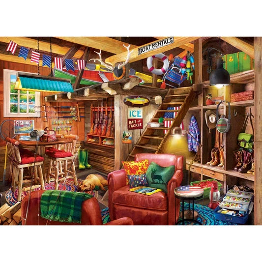 1000 Piece Jigsaw Puzzle - Man Cave- Fish, Hunt, & Hibernate | MasterPieces