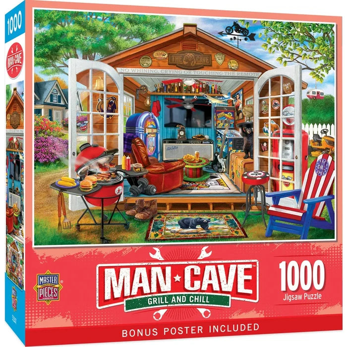 1000 Piece Jigsaw Puzzle - Man Cave- Grill & Chill | MasterPieces