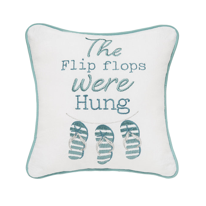 A 10in. x 10in. Flip Flops Were Hung Mini Pillow.