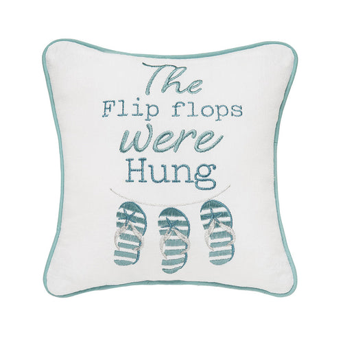A 10in. x 10in. Flip Flops Were Hung Mini Pillow.