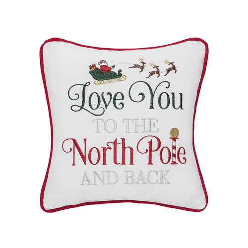 A 10in. x 10in. To The North Pole & Back Mini Pillow.