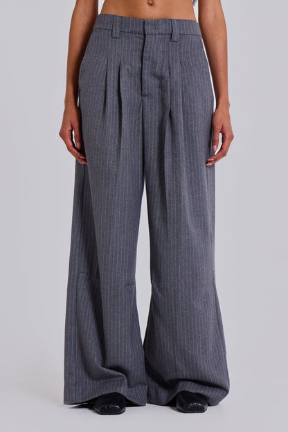 Goliath Light Grey Pinstripe Suit Pants