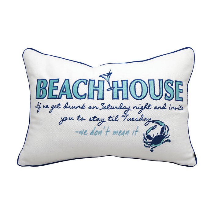 A 12in. x 18in. Beach House Inspiration Indoor Lumbar Pillow.