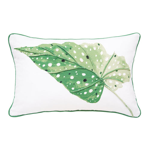 A 14in. x 22in. Begonia Leaf Pillow.