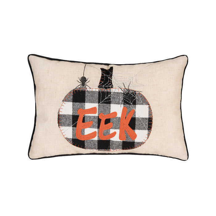 A 14in. x 22in. Franklin Black EEK Pillow.