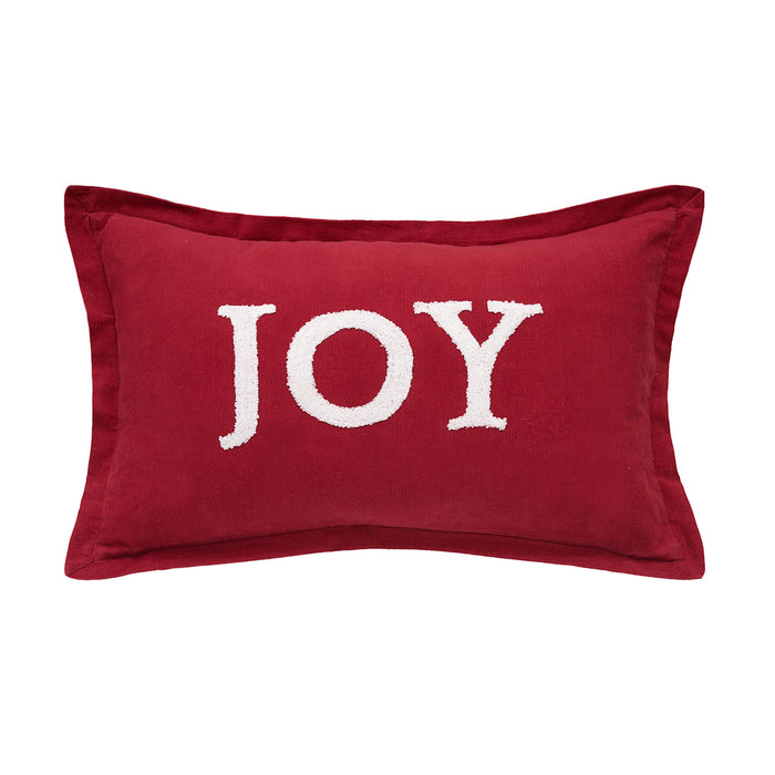 A 14in. x 22in. joy ruby pillow.