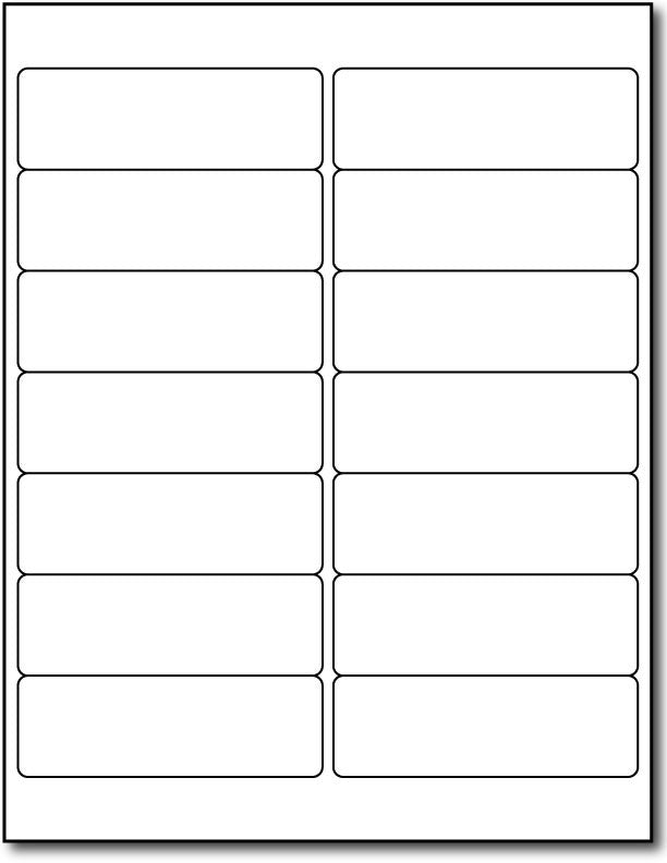 Adhesive 14-Up White Labels, measure (4" x 1 1/3") , compatible  with inkjet and laser, matte both sides