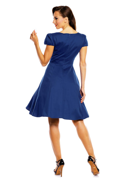 Claudia Flirty Fifties Style Dress in Blue