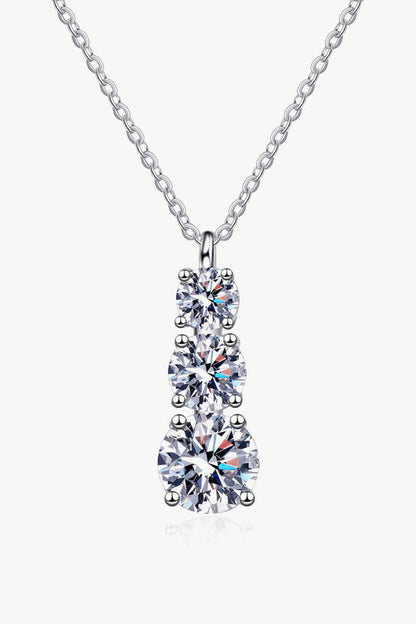 1.8 Carat Moissanite Triple-Pendant Necklace