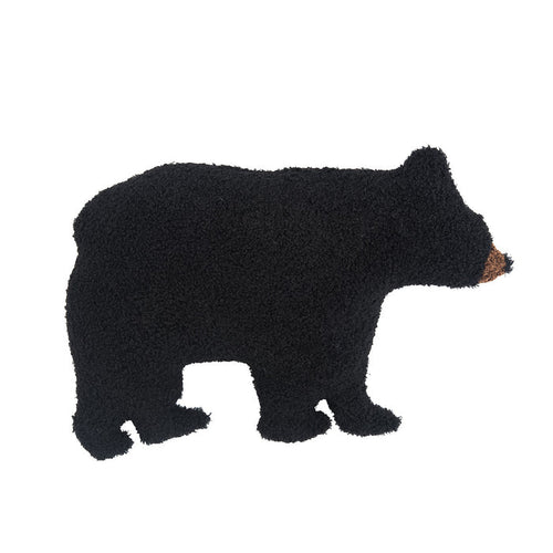 A 18in. x 11in. Black Bear Shaped Pillow.