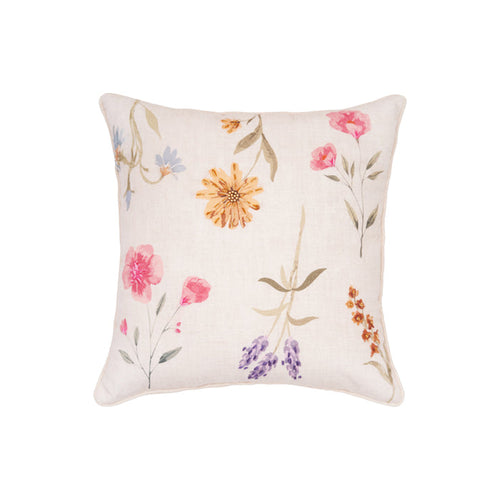 A 18in. x 18in. April Showers Flowers Pillow.