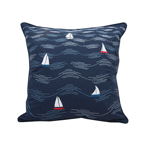 A 18in. x 18in. Cape Series Modern Waves Indoor Outdoor Pillow.