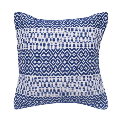 A 18in. x 18in. Pim Diamond Stripe Indoor Outdoor Pillow.