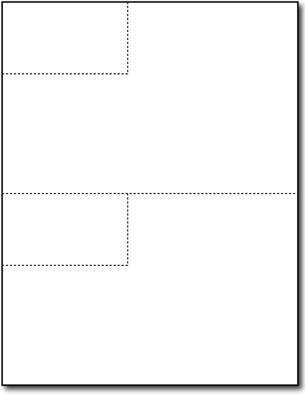 2 Jumbo Postcards, w/Tear-off Business Cards on a  8 1/2" x 11" Sheet.