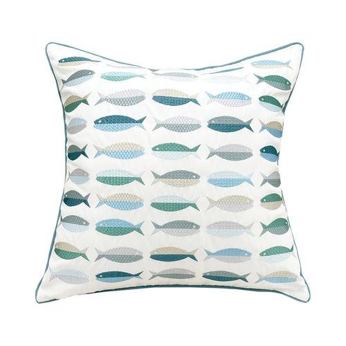 A 20in. x 20in. Fish Pattern Indoor Outdoor Pillow.