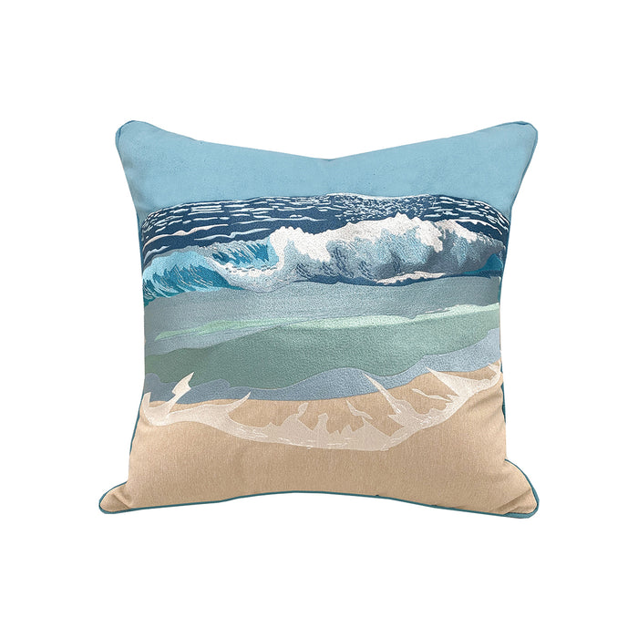 A 20in. x 20in. Surf Breaker Indoor Outdoor Pillow.