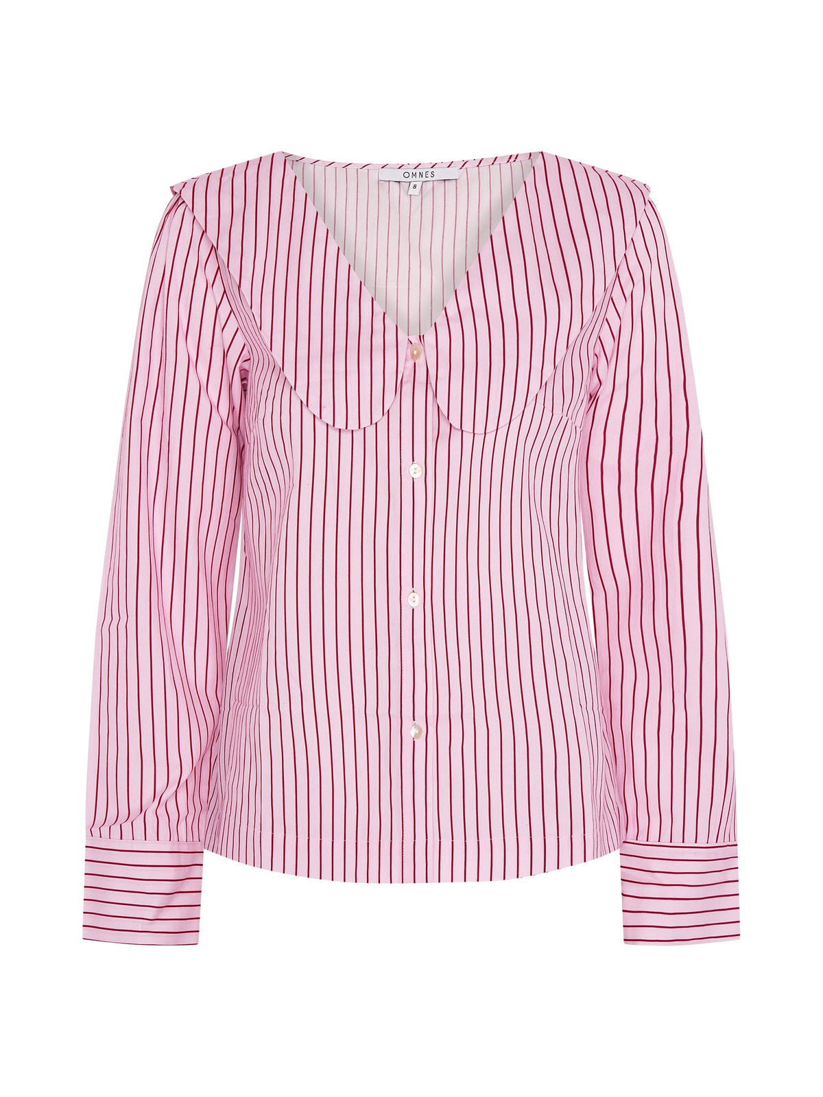 Caitlin Oversized Collar Blouse in Pink