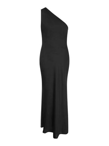 Uma One Shoulder Dress in Black