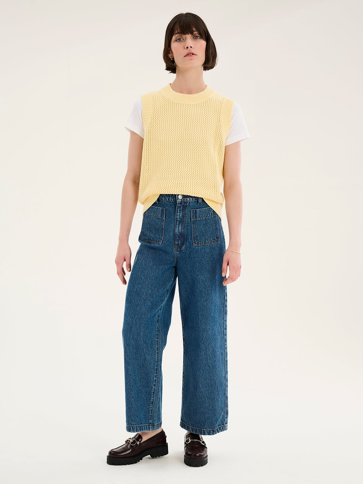 Bobbi Cotton Vest in Lemon