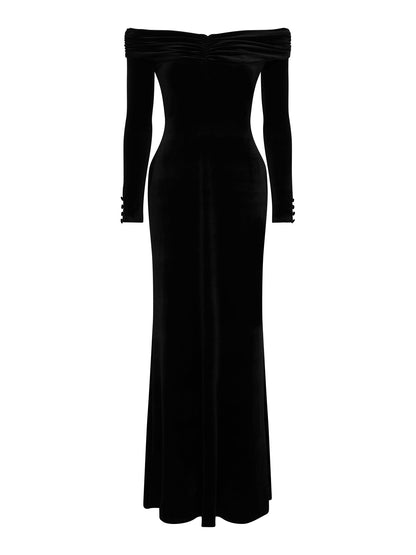 Mae Velvet Dress in Black