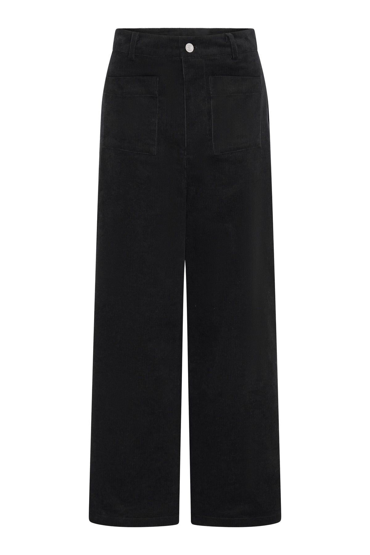 Orielle Cropped Cord Trouser in Black