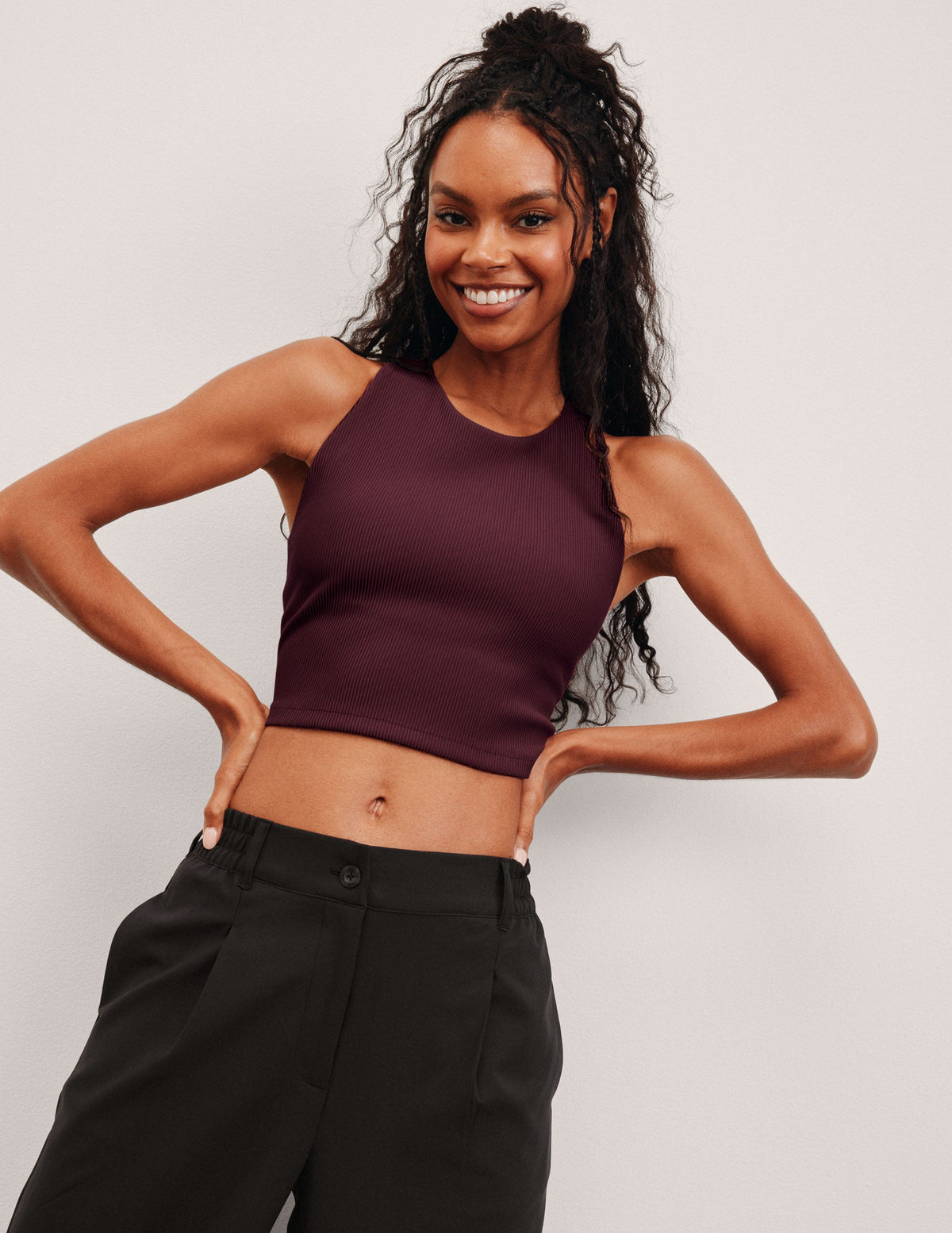 Refocus Ribbed Cropped Tank