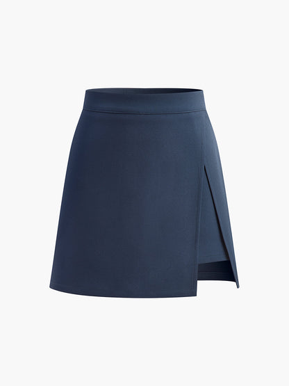 Asymmetric Layered Split Mini Skirt