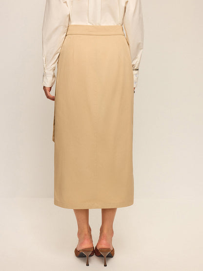 Pocket Wrap Midi Skirt