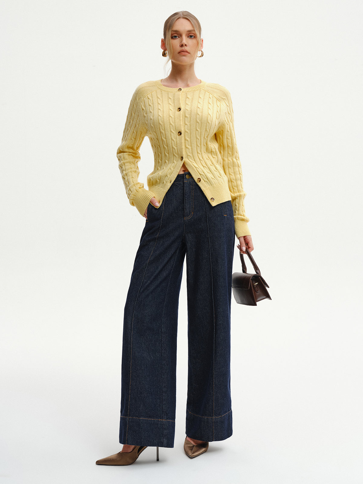 High-Waist Wide-Leg Denim Jeans