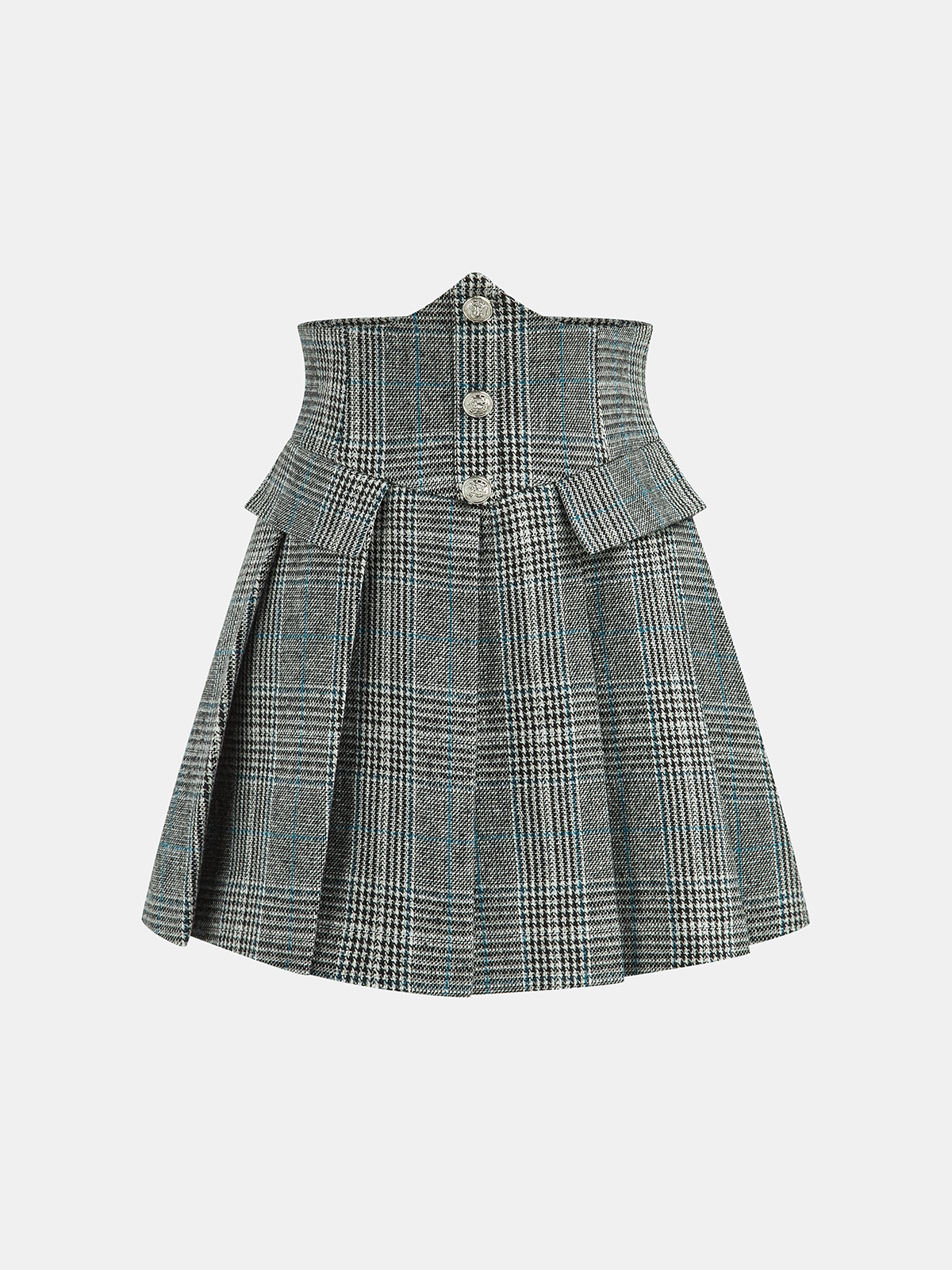 Plaid Pleated High-Waist Mini Skirt