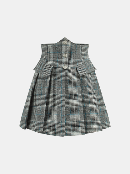 Plaid Pleated High-Waist Mini Skirt