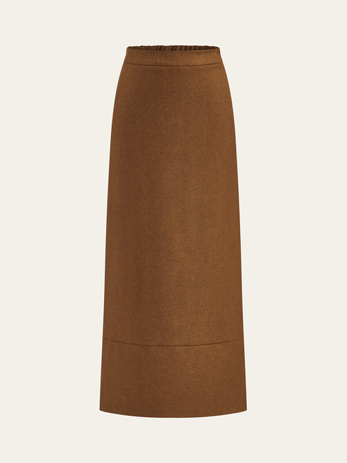 Elastic Waist Slit Maxi Skirt