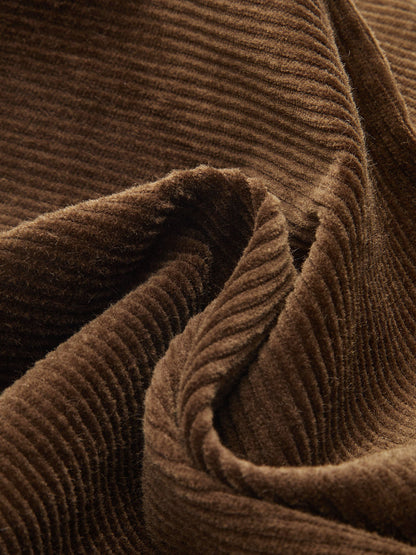 Mid-Waist Corduroy Wide-Leg Pants