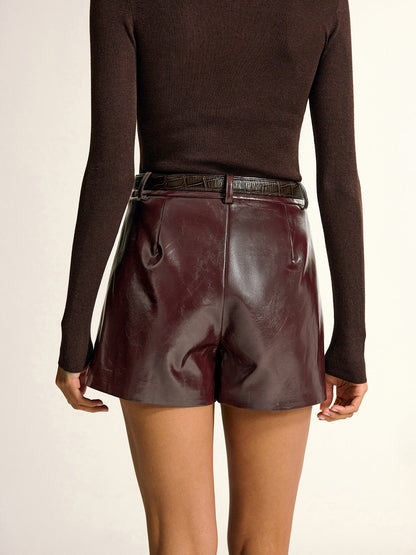 PU Leather Shorts without Belt