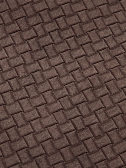 Faux Leather Woven-Patterned Pants