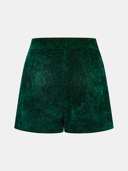 Velvet High-Waisted Shorts