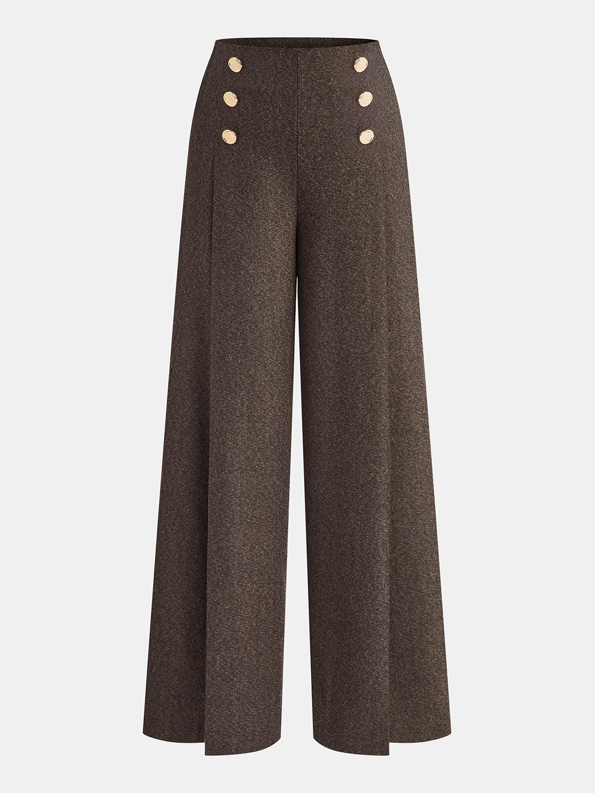 Buttoned Twill Retro Pants
