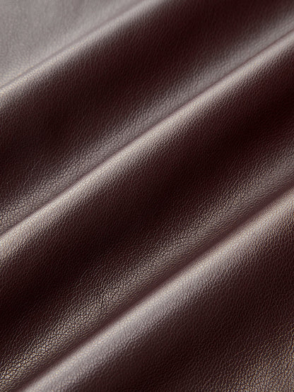 Double Waistband Faux Leather Pants
